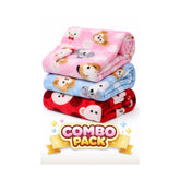 Brandonn Baby Blanket Gift Set (Pack of 3) – Puppy Print Swaddle (0–12 Months)