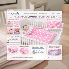 BRANDONN Newborn Baby Swaddle Blanket Gift Pack – Polka Print, Pack of 3 & Pack of 2 (0–12 Months)