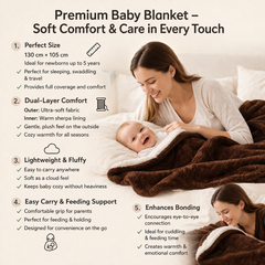 BRANDONN Newborn Baby Blanket Gift Pack – Fluffy Crib Swaddle Wrapper, 1 Pc (1 Month–5 Years)