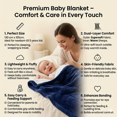 BRANDONN Newborn Baby Blanket Gift Pack – Fluffy Crib Swaddle Wrapper, 1 Pc (1 Month–5 Years)