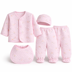 BRANDONN Newborn Baby Clothing Set (5 Pieces), 100% Cotton, Unisex Baby Wear Gift Set