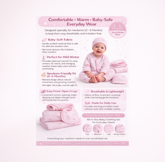 BRANDONN Newborn Baby Clothing Set (5 Pieces), 100% Cotton, Unisex Baby Wear Gift Set