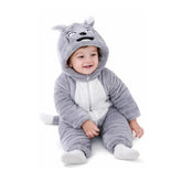 BRANDONN Baby Winter Fleece Romper – Hooded Warm Flannel Jumpsuit for Boys & Girls