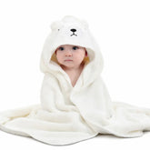 BRANDONN Baby Hooded Blanket Wrapper & Bath Towel, Grey Elephant, 0–12 Months, 75x75 cm