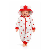 BRANDONN Baby Winter Fleece Romper – 320 GSM Hooded Zipper Onesie for Boys & Girls