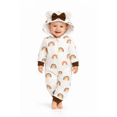 BRANDONN Baby Winter Fleece Romper – 320 GSM Hooded Zip Onesie (Unisex)