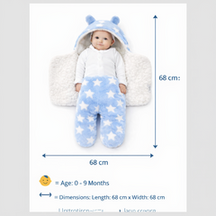 BRANDONN Newborn Hooded Swaddle Blanket Gift Set (Pack of 2), Star Print, 0–9 Months