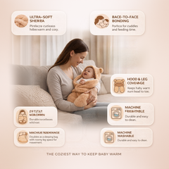 BRANDONN Newborn Hooded Swaddle Blanket, Solid Wearable Wrapper (Pack of 1), 0–9 Months