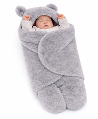 BRANDONN Newborn Hooded Swaddle Blanket, Solid Wearable Wrapper (Pack of 1), 0–9 Months