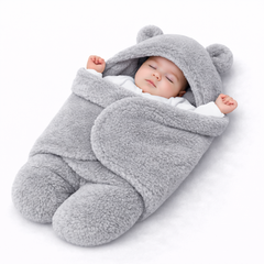 BRANDONN Newborn Hooded Swaddle Blanket, Solid Wearable Wrapper (Pack of 1), 0–9 Months