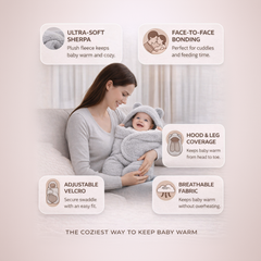 BRANDONN Newborn Hooded Swaddle Blanket, Solid Wearable Wrapper (Pack of 1), 0–9 Months