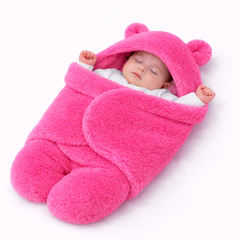 BRANDONN Newborn Hooded Swaddle Blanket, Solid Wearable Wrapper (Pack of 1), 0–9 Months