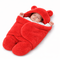 BRANDONN Newborn Hooded Swaddle Blanket, Solid Wearable Wrapper (Pack of 1), 0–9 Months