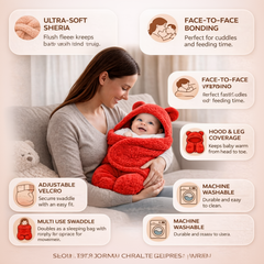 BRANDONN Newborn Hooded Swaddle Blanket, Solid Wearable Wrapper (Pack of 1), 0–9 Months
