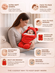 BRANDONN Newborn Hooded Swaddle Blanket, Solid Wearable Wrapper (Pack of 1), 0–9 Months