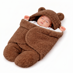 BRANDONN Newborn Hooded Swaddle Blanket, Solid Wearable Wrapper (Pack of 1), 0–9 Months