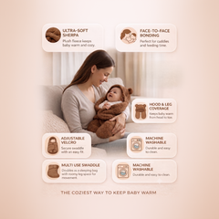 BRANDONN Newborn Hooded Swaddle Blanket, Solid Wearable Wrapper (Pack of 1), 0–9 Months