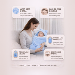 BRANDONN Newborn Hooded Swaddle Blanket, Solid Wearable Wrapper (Pack of 1), 0–9 Months