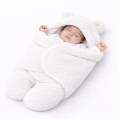 BRANDONN Newborn Hooded Swaddle Blanket, Solid Wearable Wrapper (Pack of 1), 0–9 Months