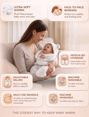 BRANDONN Newborn Hooded Swaddle Blanket, Solid Wearable Wrapper (Pack of 1), 0–9 Months