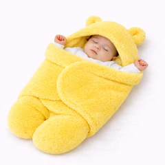 BRANDONN Newborn Hooded Swaddle Blanket, Solid Wearable Wrapper (Pack of 1), 0–9 Months