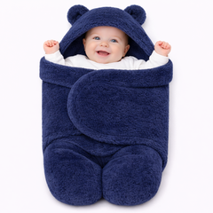 BRANDONN Newborn Hooded Swaddle Blanket, Solid Wearable Wrapper (Pack of 1), 0–9 Months
