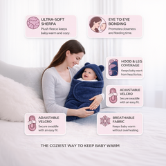 BRANDONN Newborn Hooded Swaddle Blanket, Solid Wearable Wrapper (Pack of 1), 0–9 Months