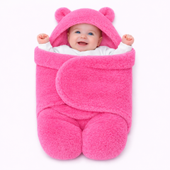 BRANDONN Newborn Baby Hooded Swaddle Blanket | Soft Wearable Baby Wrapper for 0–9 Months | Pack of 1