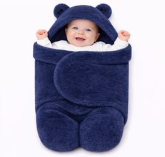 BRANDONN Newborn Baby Hooded Swaddle Blanket | Soft Wearable Baby Wrapper for 0–9 Months | Pack of 1