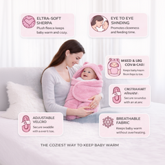 BRANDONN Newborn Hooded Swaddle Blanket, Solid Wearable Wrapper (Pack of 1), 0–9 Months