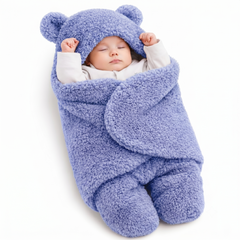 BRANDONN Newborn Hooded Swaddle Blanket, Solid Wearable Wrapper (Pack of 1), 0–9 Months