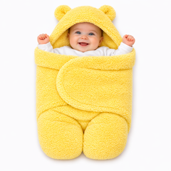 BRANDONN Newborn Baby Hooded Swaddle Blanket | Soft Wearable Baby Wrapper for 0–9 Months | Pack of 1