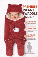 BRANDONN Hooded Smiley Baby Swaddle Blanket (0–9 Months, Pack of 1)