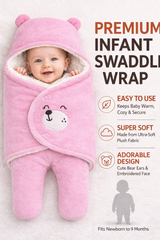 BRANDONN Hooded Smiley Baby Swaddle Blanket (0–9 Months, Pack of 1)