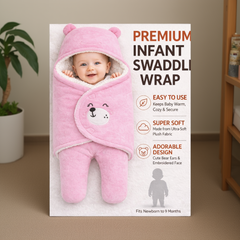 BRANDONN Hooded Smiley Baby Swaddle Blanket (0–9 Months, Pack of 1)