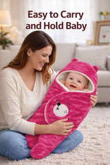 BRANDONN Hooded Smiley Baby Swaddle Blanket (0–9 Months, Pack of 1)