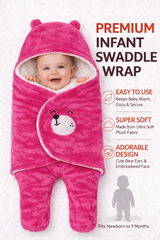 BRANDONN Hooded Smiley Baby Swaddle Blanket (0–9 Months, Pack of 1)