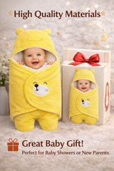 BRANDONN Hooded Smiley Baby Swaddle Blanket (0–9 Months, Pack of 1)