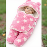 BRANDONN Newborn Hooded Swaddle Blanket, 68 x 68 cm, 0–9 Months (Pack of1)