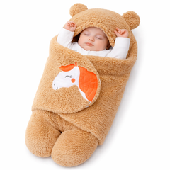 BRANDONN Hooded Newborn Swaddle Blanket – Unicorn, 0–9 Months