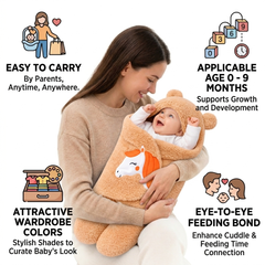 BRANDONN Hooded Newborn Swaddle Blanket – Unicorn, 0–9 Months