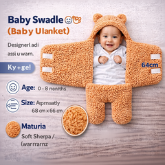 BRANDONN Hooded Newborn Swaddle Blanket – Unicorn, 0–9 Months