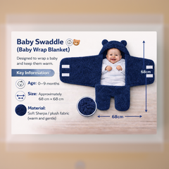 BRANDONN Hooded Newborn Swaddle Blanket – Unicorn, 0–9 Months