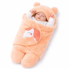 BRANDONN Hooded Newborn Swaddle Blanket – Unicorn, 0–9 Months