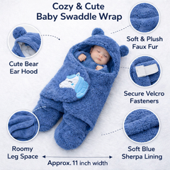 BRANDONN Hooded Newborn Swaddle Blanket – Unicorn, 0–9 Months