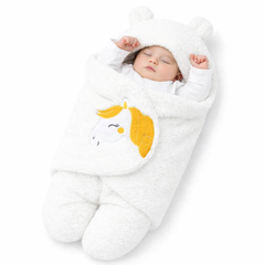 BRANDONN Hooded Newborn Swaddle Blanket – Unicorn, 0–9 Months