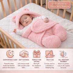 BRANDONN Newborn Hooded Swaddle Blanket, Solid Wearable Wrapper (Pack of 1), 0–9 Months