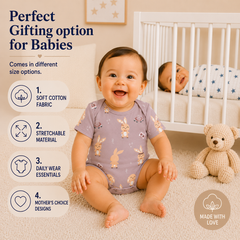 BRANDONN BabySoft Cotton Romper Set (Pack of 3) – Newborn Unisex Half Sleeve Bodysuits