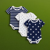 BRANDONN BabySoft Cotton Romper Set (Pack of 3) – Newborn Unisex Half Sleeve Bodysuits