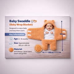 BRANDONN Newborn Hooded Swaddle Blanket Gift Set (Pack of 2), Love Embroidered, 0–9 Months**